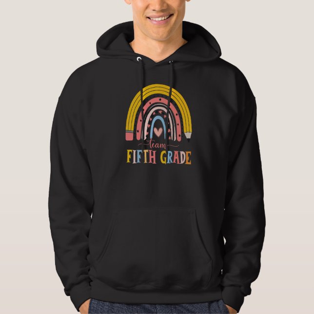 Niedliches Rainbow-Lehrerteam 5. Hoodie (Vorderseite)
