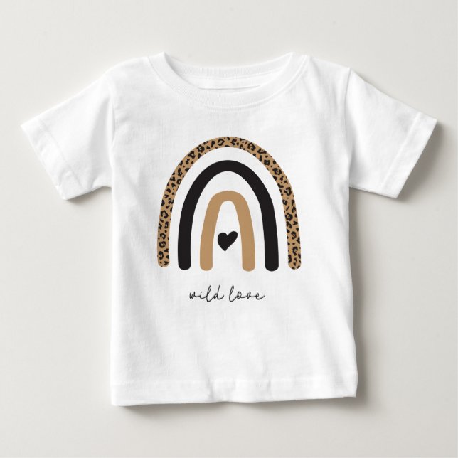 Niedliches Rainbow Leopard Muster Baby T-shirt (Vorderseite)