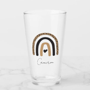 Niedliches Rainbow Leopard Muster Glas