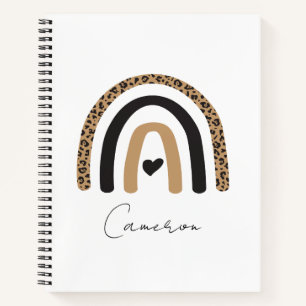 Niedliches Rainbow Leopard Muster Notizbuch