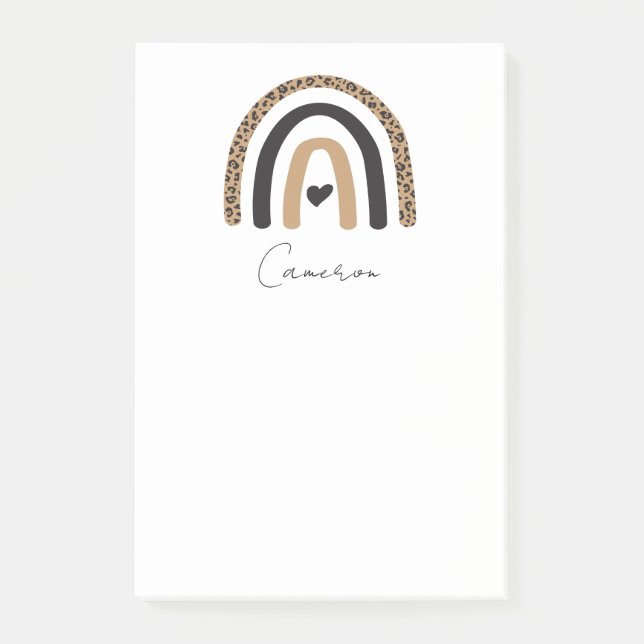 Niedliches Rainbow Leopard Muster Post-it Klebezettel (Vorderseite)