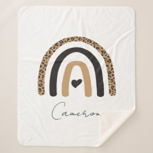 Niedliches Rainbow Leopard Muster Sherpadecke