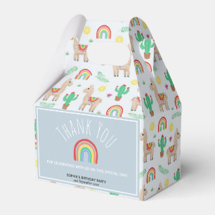 Niedliches Rainbow Llama Kindergeburtstag Party Geschenkschachtel