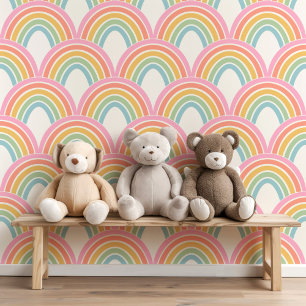 Niedliches Rainbow-Scallop-Muster Kinderbaby Tapete