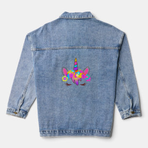 Niedliches Rainbow Unicorage-Shirt Jeansjacke