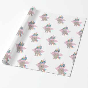 Niedliches Rainbow Unicordesign Geschenkpapier