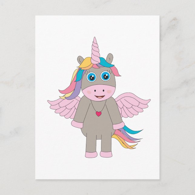 Niedliches Rainbow Unicordesign Postkarte (Vorderseite)