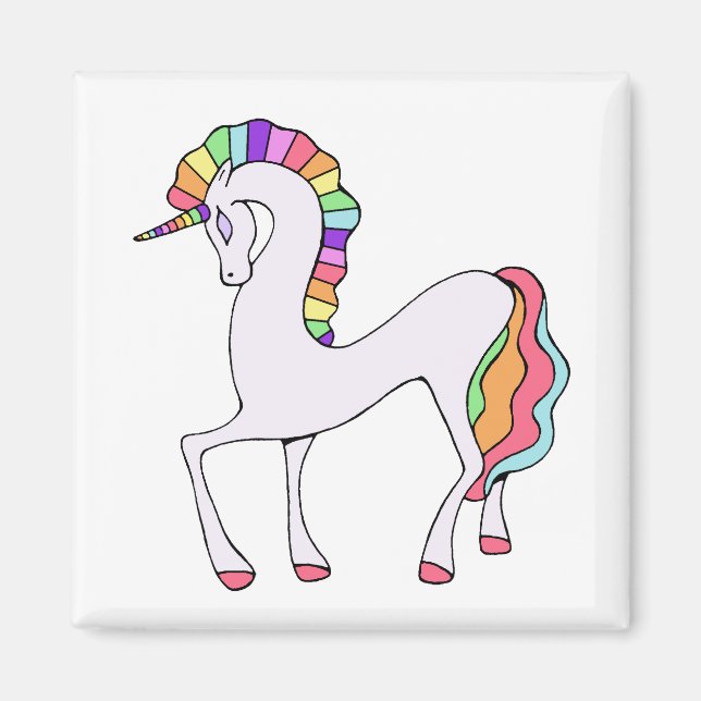 Niedliches Rainbow Unicorn Magnet (Vorne)