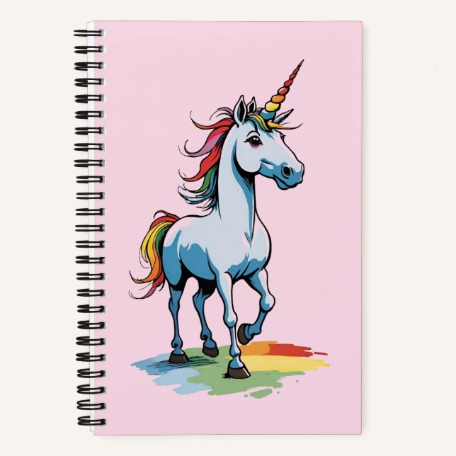Niedliches Rainbow Unicorn Notizbuch (Vorderseite)