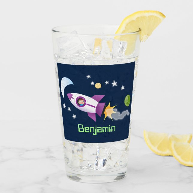 Niedliches Raketenschiff zur Darstellung des Carto Glas (Rückseite Ice)