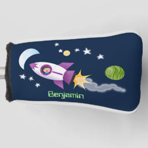 Niedliches Raketenschiff zur Darstellung des Carto Golf Headcover