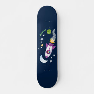 Niedliches Raketenschiff zur Darstellung des Carto Skateboard