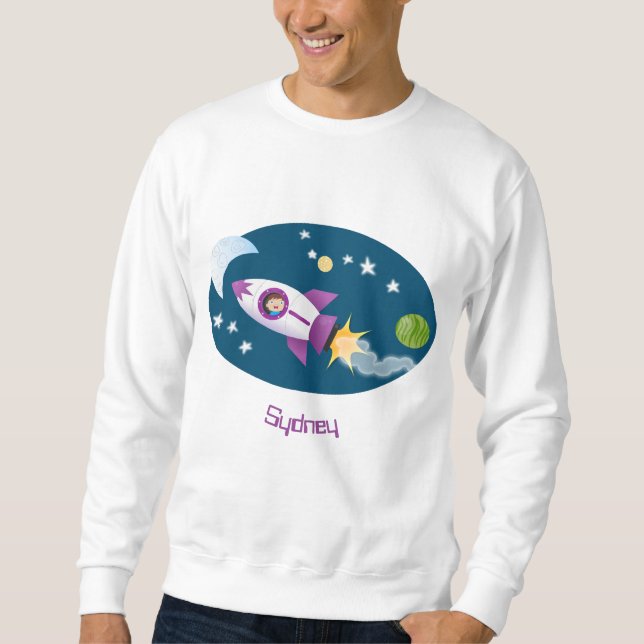 Niedliches Raketenschiff zur Darstellung des Carto Sweatshirt (Vorderseite)