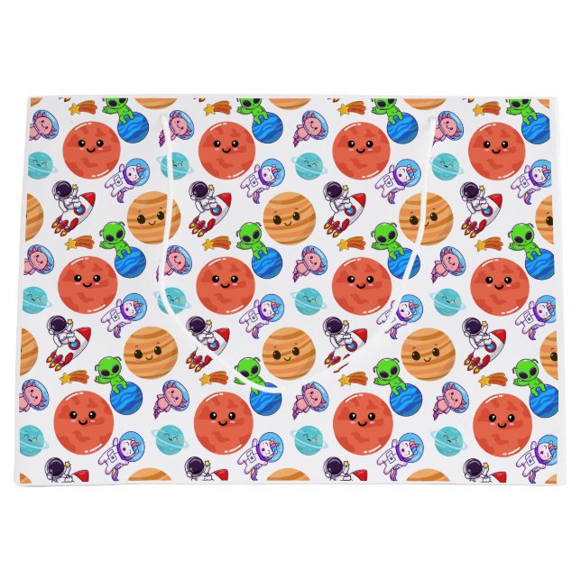 Niedliches Raummuster - Geschenktasche Große Geschenktüte (Vorderseite)