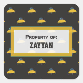 Niedliches Raumraummuster Personalisiert Quadratischer Aufkleber