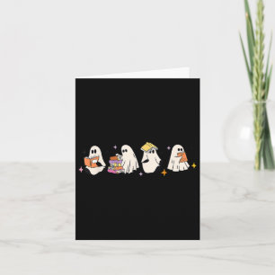 Niedliches Reading Ghost Halloween Ghost Buch Spoo Karte