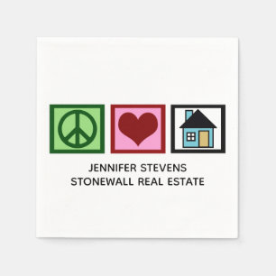 Niedliches Real Anwesen Custom Peace Liebe Open Ho Serviette