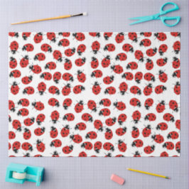 Niedliches Red & Black Ladybug Muster Seidenpapier