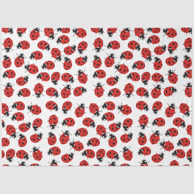 Niedliches Red & Black Ladybug Muster Seidenpapier (Vorderseite)