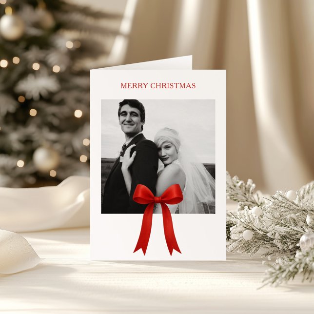 Niedliches Red Bow Foto Frohe Weihnachten (Von Creator hochgeladen)