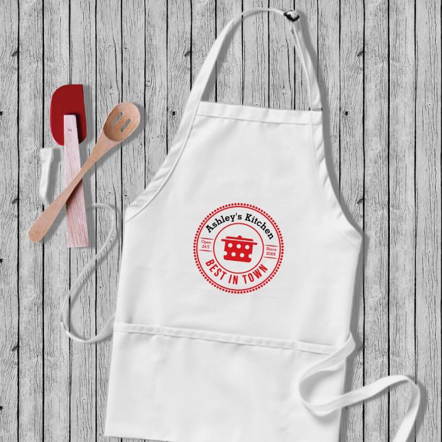 Niedliches Red Cook Pot Logo Küche Schürze (Von Creator hochgeladen)