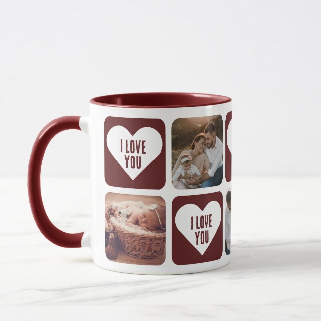 Niedliches Red Custom Foto I Liebe Sie Tasse (Links)