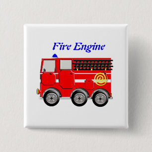 Niedliches Red Fire Motor Boys Button Abzeichen