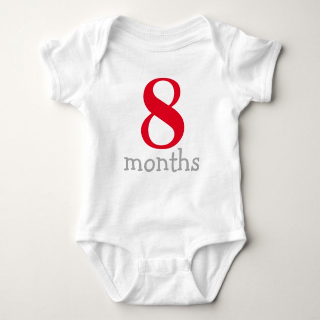 Niedliches Red Monthly Baby Baby Strampler (Vorderseite)