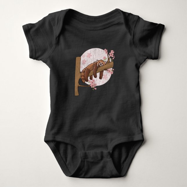 Niedliches Red Panda Nickerchen Lazy Sleeping Anim Baby Strampler (Vorderseite)
