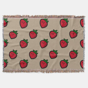 Niedliches Red Strawberry Muster für Vegetarier Decke