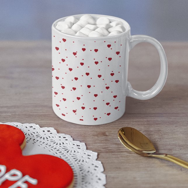 Niedliches Red Valentines Herzmuster Kaffeetasse (Von Creator hochgeladen)