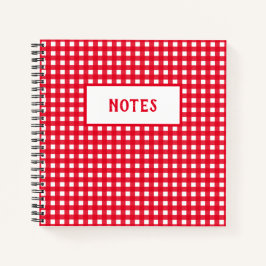 Niedliches Red & White-Kariert-Everyday-Notebook Notizbuch
