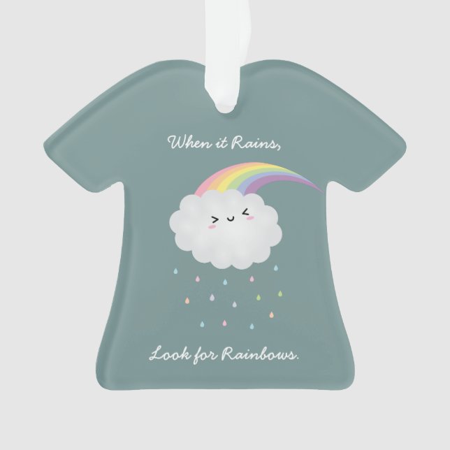 Niedliches Regenbogen-Cloud-Regen Inspiration Zita Ornament (Vorderseite)