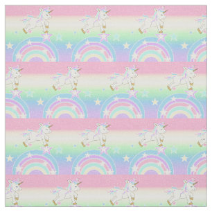 Niedliches Regenbogen Unicorn Stoff