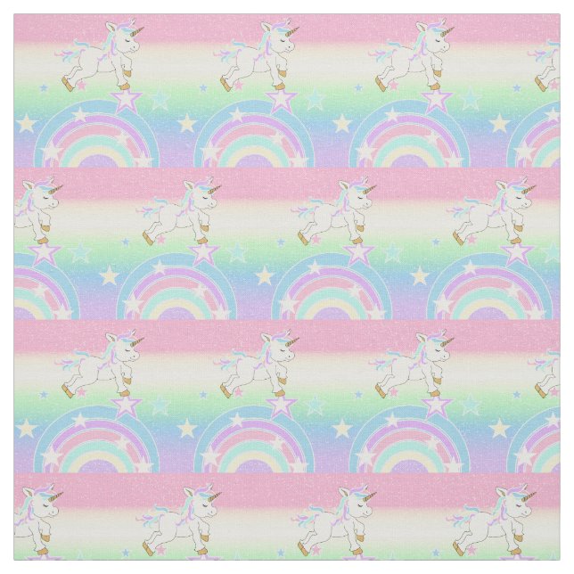Niedliches Regenbogen Unicorn Stoff (Muster)