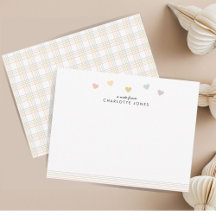 Niedliches Regenbogenmuster Herz Kids Stationery B