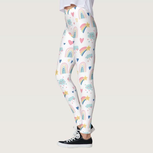 Niedliches Regenbogenmuster Leggings (Links)