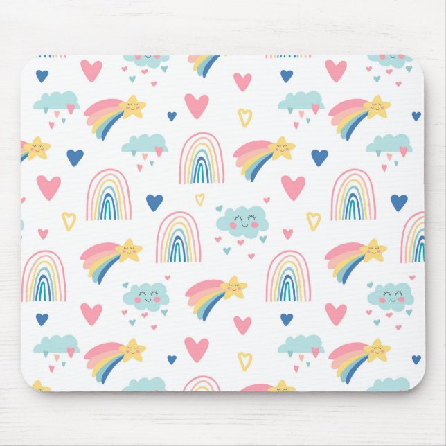 Niedliches Regenbogenmuster Mousepad (Vorne)