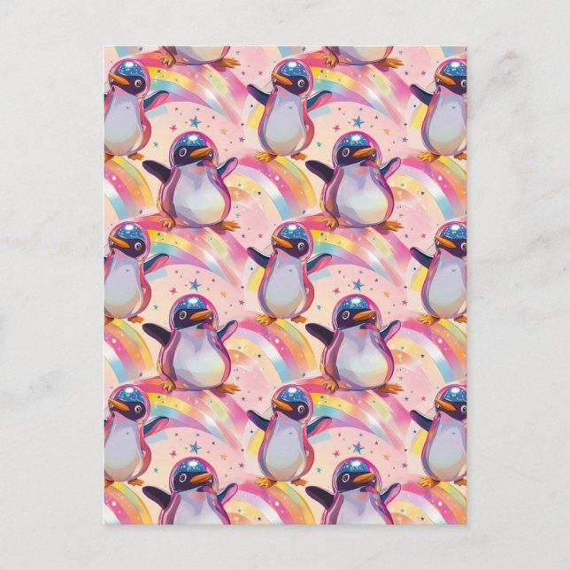 Niedliches Regenbogenmuster Postkarte (Vorderseite)
