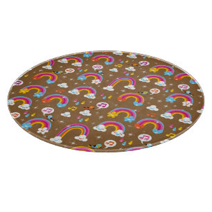 niedliches Regenbogenmuster Schneidebrett