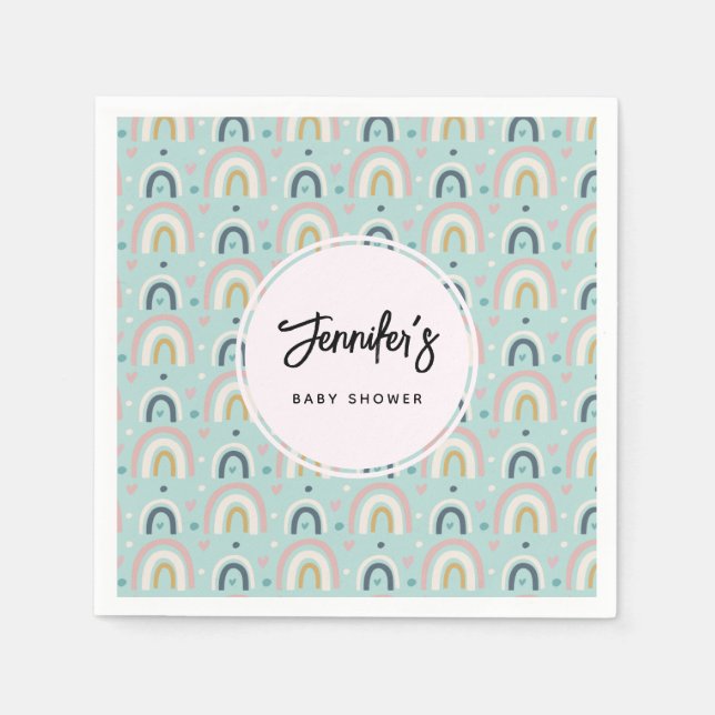 Niedliches Regenbogenmuster Serviette (Vorderseite)