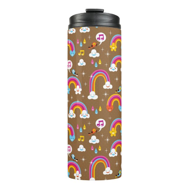 niedliches Regenbogenmuster Thermosbecher (Vorderseite)