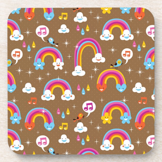 niedliches Regenbogenmuster Untersetzer (Vorderseite)