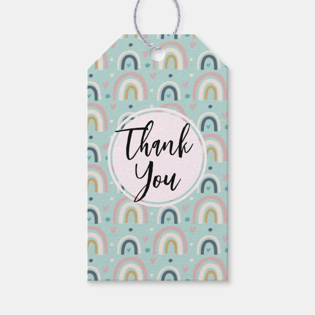 Niedliches Regenbogenmuster Vielen Dank Geschenkanhänger (Vorderseite)