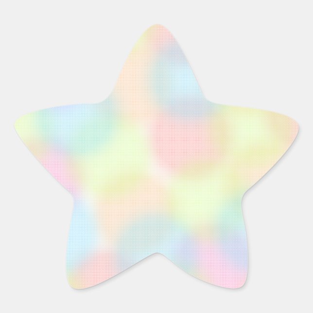 Niedliches Regenbogenpolka Punkt Pastellfarben Mus Stern-Aufkleber (Vorderseite)