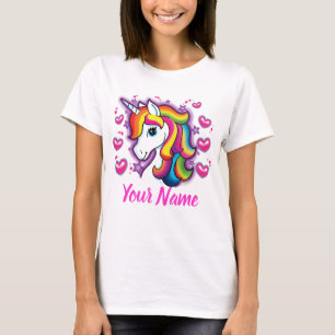 Niedliches Regenbogenunicorn-Pferd mit T-Shirt