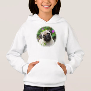 Niedliches rehbraunes Mops-Welpen-Hündchen, Hoodie