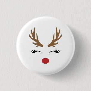 Niedliches Rentier Christmas Golf Geschenkdesign Button