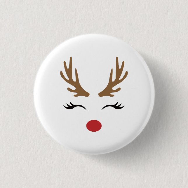 Niedliches Rentier Christmas Golf Geschenkdesign Button (Vorderseite)