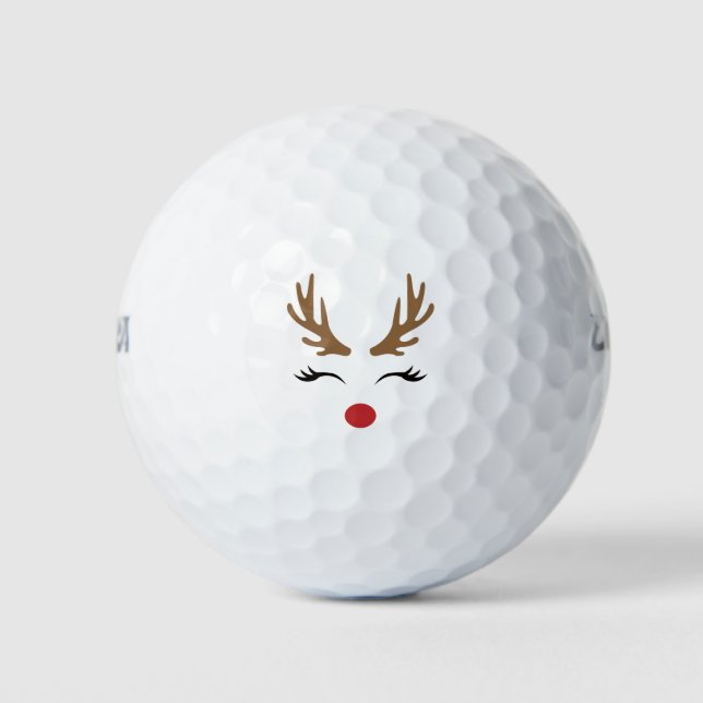 Niedliches Rentier Christmas Golf Geschenkdesign Golfball (Vorderseite)